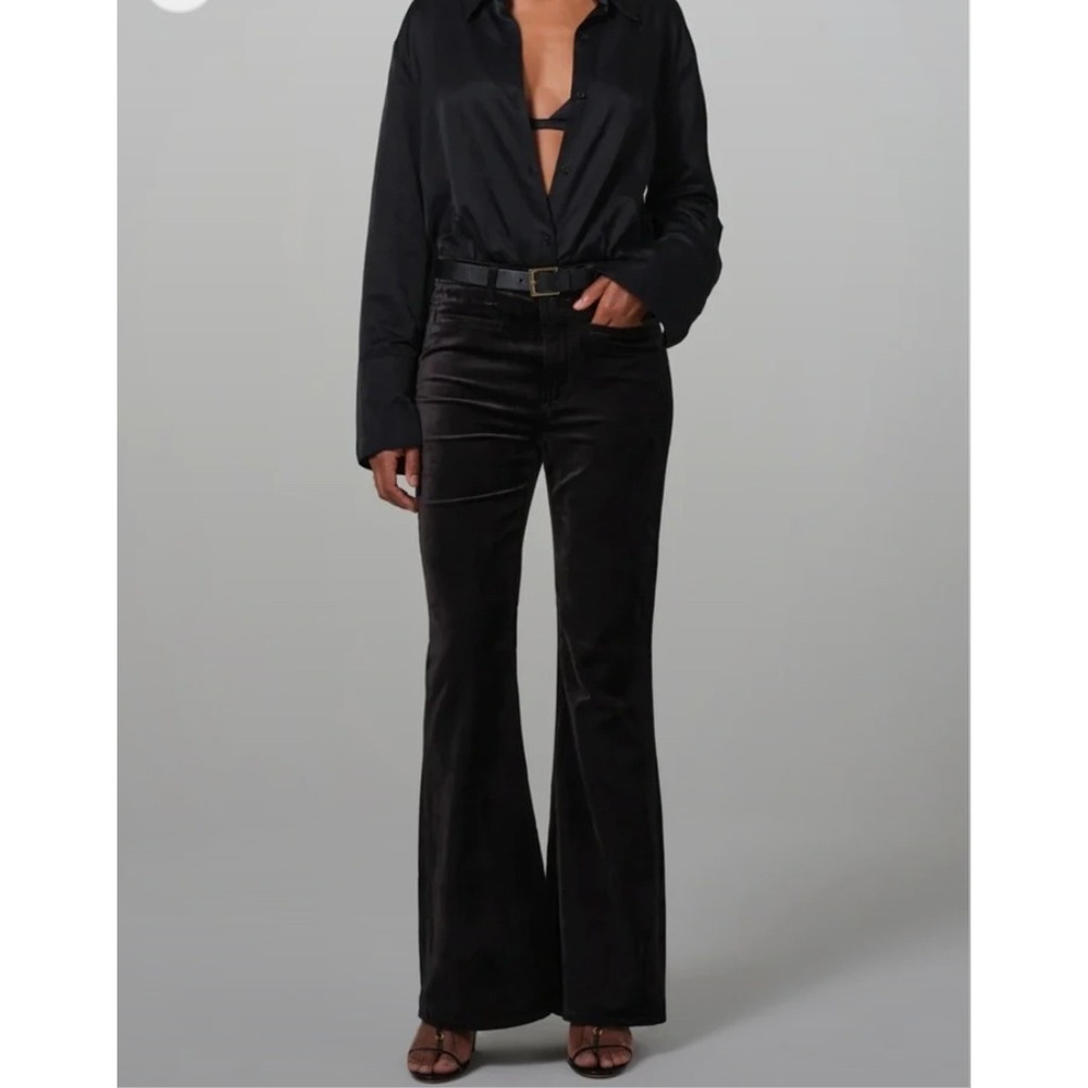 Citizens of Humanity Georgia High Rise Flare Velvet Jeans Black Womens sz 27 NWT